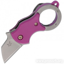  - Fox Knives Mini-Ka, BeadBlasted Blade, Purple FRN Handle