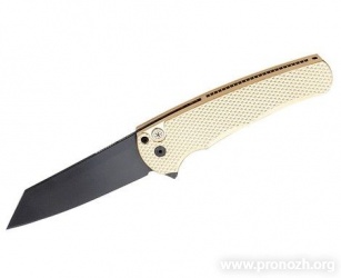   Pro-Tech Limited Malibu Reverse Tanto, DLC Coated Blade, Bronze Aluminum Handle
