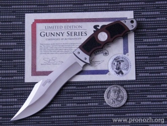   SOG  Gunny  Fixed Knife,  VG-10 Steel Blade, Cocobolo Hardwood Inlays Stingray Skin  Handle