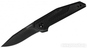   Kershaw Fraxion 8Cr13MoV Steel, BlackWashed Blade, Black G10 / Carbon fiber