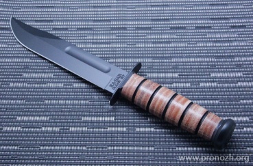    KA-BAR Army Full-Size Knife, 1095 Carbon Steel, Leather Handle, Leather Sheath
