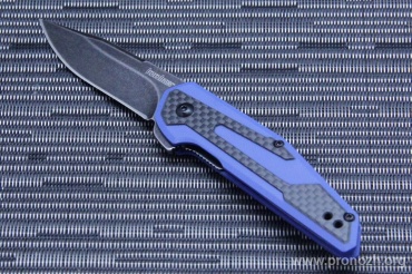   Kershaw Fraxion 8Cr13MoV Steel, BlackWashed Blade, Blue G10 / Carbon fiber