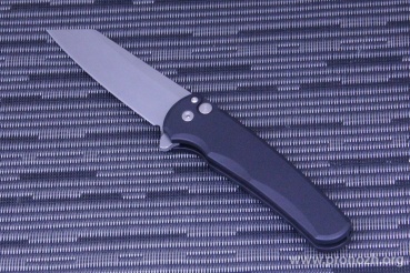   Pro-Tech Malibu, Stonewash Blade, Black Aluminium Handle