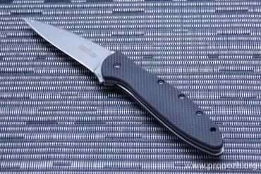   Kershaw Leek, Sandvik 14C28N Steel, Bead Blasted Blade, Black G-10 Handle