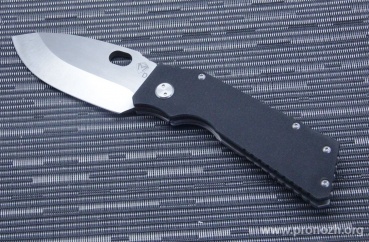    Medford Knife & Tool TFF-1 (Tactical Fighting Folder), Stonewash Blade, D2 Tool Steel, Black G-10 / Tumbled Titanium Handle