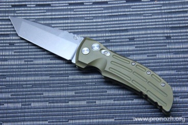   Hogue EX-01 4" Tanto Manual, Stone-Tumbled Blade, OD Green Aluminum Handle