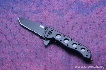   CRKT Kit Carson M16 Tanto, Black Blade, Combo Edge, Black Zytel Handle