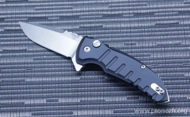   Hogue X1-Microflip 2.75"  Drop Point, Stone-Tumbled Blade, Matte Black Aluminum Handle