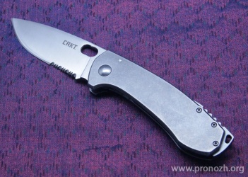   CRKT Amicus, Satin Finish  Blade, Combo Edge, Stainless Steel Handle