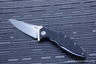   MKM Knives  Raut Flipper, Stonewashed Blade, Black G-10 Handle