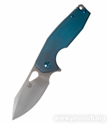   Fox Knives Yaru, Acid Stonewash Blade, Blue Titanium Handle