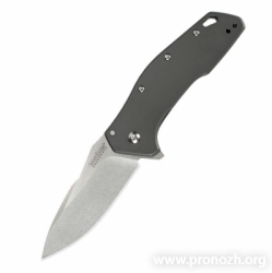   Kershaw Eris, Stonewashed Blade, Gray Stainless Steel Handle