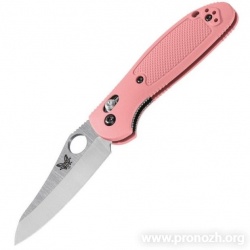   Benchmade Griptilian Mini, 154CM Steel, Satin Finish Blade, Pink Noryl GTX Handle