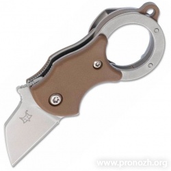  - Fox Knives Mini-Ka, BeadBlasted Blade, Coyote Brown FRN Handle