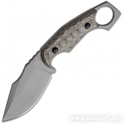   Fox Knives  "Monkey Thumper", Stonewashed Blade, OD Green Micarta Handle