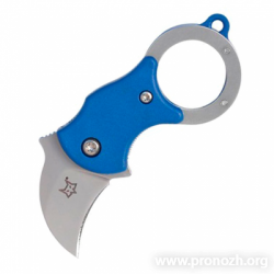  - Fox Knives Mini-Ka, BeadBlasted Blade, Blue FRN Handle