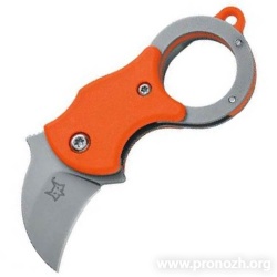  - Fox Knives Mini-Ka, BeadBlasted Blade, Orange FRN Handle