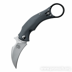   Fox Knives Black Bird, Stonewashed Blade, Black G-10 Handle