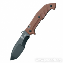   Fox Knives FKMD Meskwaki Tracker, DLC coated Blade, Brown G-10 Handle