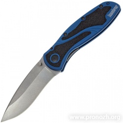   Kershaw Blur,  Sandvik 14C28N Steel, Stonewashed Blade, Navy Blue  Aluminium Handle