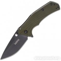   Kershaw Knockout, DLC coated Blade, Olive Aluminium Handle