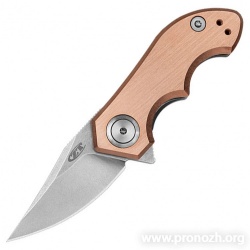   Zero Tolerance ZT0022CU, Stonewashed Blade, Titanium / Copper Handle