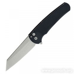   Pro-Tech Malibu, Stonewash Blade, Black Aluminium 3D Textured Handle