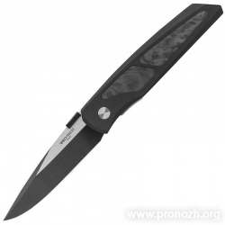    Pro-Tech Harkins ATAC D/A, DLC-Coated Blade, Black Aluminum Handle with Marble Carbon Fiber