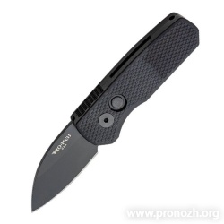    Pro-Tech Runt 5 Wharncliffe Auto, DLC Coated Blade, Black Textured Aluminum Handle