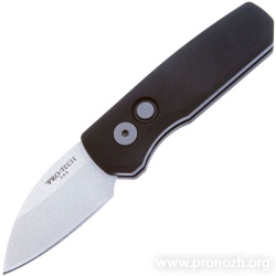    Pro-Tech Runt 5 Wharncliffe Auto, Stonewashed Blade, Black  Aluminum Handle