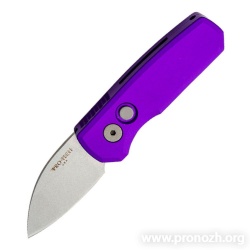    Pro-Tech Runt 5 Wharncliffe Auto, Stonewashed Blade, Purple Aluminum Handle