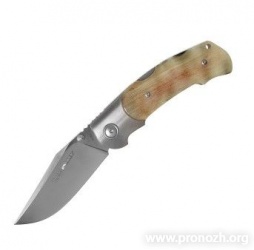   Viper "Turn", Satin finish Blade, Titanium Bolster, Ram Horn Handle