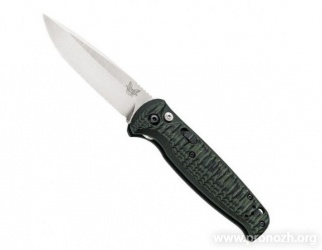    Benchmade CLA (Composite Lite Auto), 154CM Steel, Satin Finish Blade, Black/ Green G-10 Handle