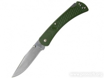   Buck Folding Hunter Slim Select, 420HC Steel,  Stonewash Blade,  OD Green GRN Handle