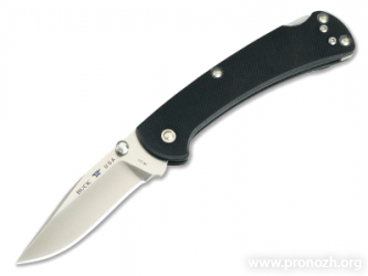   Buck Folding 112 Ranger Slim Pro, Crucible CPM S30V Steel, Satin Finish Blade, Black G-10 Handle