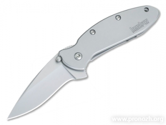   Kershaw Scallion Frame-lock, Bead Blast Stainless Steel Handle