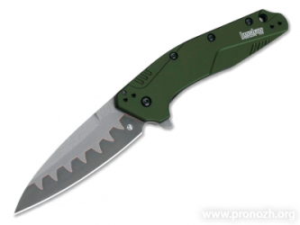   Kershaw Dividend, Composite: Crucible CPM D2 / Bohler N690 Steel, Olive Aluminium Handle