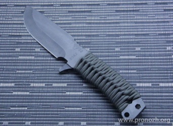   Medford Knife & Tool  FM-1 (Field Master), Matte Black Oxide Blade, D2 Tool Steel, OD Green Cord Wrapped Handle, OD Green Kydex Sheath