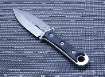   Microtech Borka Blades SBD Fixed, StoneWash  Full Serrated