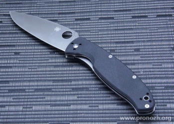   Spyderco Resilience, 8Cr13MoV Steel, Satin Finish Blade, Black G-10  Handle