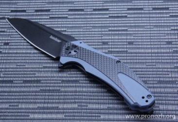   Kershaw Natrix XL, 8Cr13MoV Steel, Black Oxide Blade, Blue G-10 /  Carbon fiber Handle