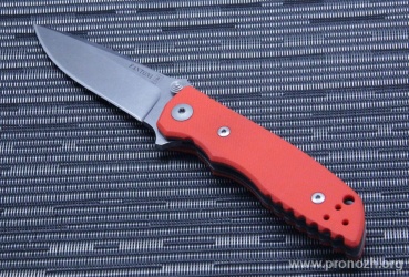   Fantoni HB03 Medium, Stonewash Blade, Bohler M390 Microclean Steel, Orange G-10 Handle