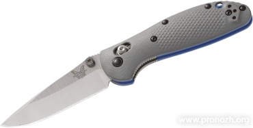   Benchmade Griptilian Mini 556 Series, Crucible CPM 20CV Steel, Satin Finish Blade, Gray / Blue G-10 Handle