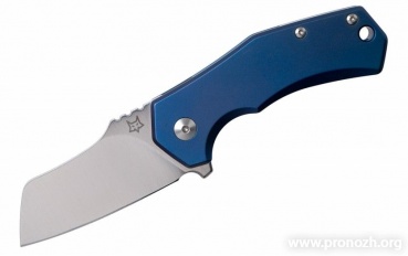   Fox Knives "Italicus", Satin Finish Blade, Blue Titanium Handle