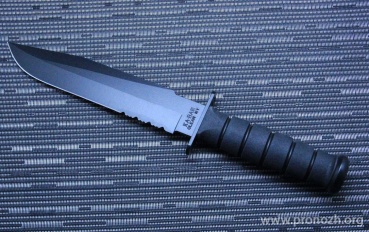   KA-BAR Fighter Knife, Black Kraton Handle, GFN Sheath