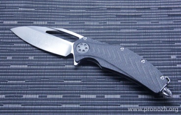   Microtech  Matrix, Bohler M390  Steel, 2-Tone Stonewash Blade, Carbon Fiber  Handle