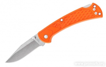   Buck Folding Ranger Slim Select, 420HC Steel,  Stonewash Blade,  Blaze Orange GRN Handle