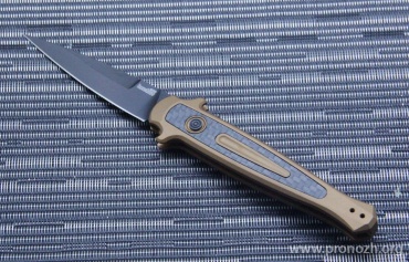    Kershaw Launch 8, DLC Coated Blade, Earth Brown Aluminium / Carbon Fiber Handle