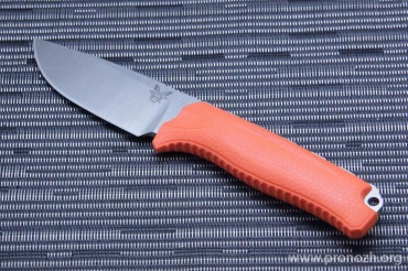   Benchmade Hunt Series Steep Country Hunter, Satin Finish Blade, Crucible CPM S30V Steel, Orange Santoprene Handle