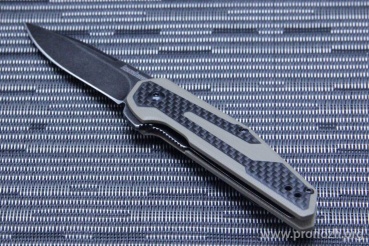   Kershaw Fraxion 8Cr13MoV Steel, BlackWashed Blade, Tan G10 / Carbon fiber